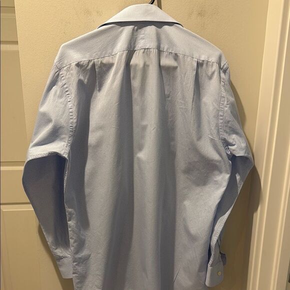 Burberry London Micro Checker Dress Shirt Light blue Classic Fit size 15.5/39 - Picture 5 of 12